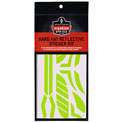 ergodyne Skullerz 8961 Reflective Hard Hat and Safety Helmet Sticker Kit, 18 Assorted Stickers, Yellow (EGO61102)