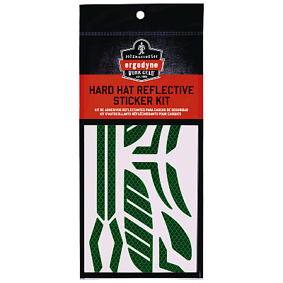 ergodyne Skullerz 8961 Reflective Hard Hat and Safety Helmet Sticker Kit, 18 Assorted Stickers, Green (EGO61104)