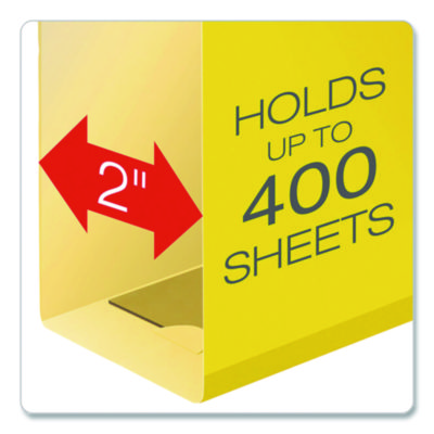 Pendaflex Extra Capacity Reinforced Hanging File Folders with Box Bottom, 2" Capacity, Legal Size, 1/5-Cut Tabs, Yellow, 25/Box (PFX4153X2YEL)