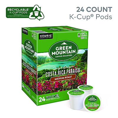 Green Mountain Coffee Roasters Roasters Roasters K-Cup Pods Costa Rica Paraiso, 24/Box (GMT8087)