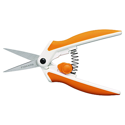 Fiskars Micro-Tip Easy Action Scissors, 6.1" Long, 1.75 Cut Length, Orange/White Handle (FSK1069767)