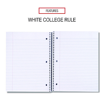 Universal Wirebound Notebook, 3-Subject, Medium/College Rule, Black Cover, (120) 11 x 8.5 Sheets (UNV66400)