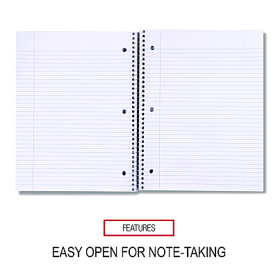 Universal Wirebound Notebook, 3-Subject, Medium/College Rule, Black Cover, (120) 11 x 8.5 Sheets (UNV66400)