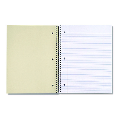 Universal Wirebound Notebook, 3-Subject, Medium/College Rule, Black Cover, (120) 11 x 8.5 Sheets (UNV66400)