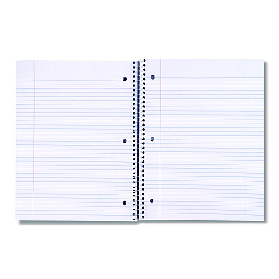 Universal Wirebound Notebook, 3-Subject, Medium/College Rule, Black Cover, (120) 11 x 8.5 Sheets (UNV66400)