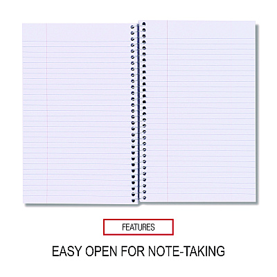 Universal Wirebound Notebook, 3-Subject, Medium/College Rule, Black Cover, (120) 9.5 x 6 Sheets (UNV66410)