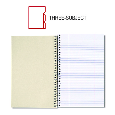 Universal Wirebound Notebook, 3-Subject, Medium/College Rule, Black Cover, (120) 9.5 x 6 Sheets (UNV66410)