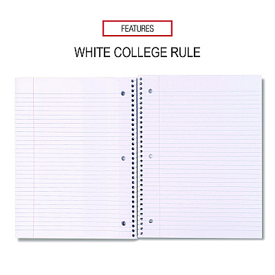 Universal Wirebound Notebook, 1-Subject, Medium/College Rule, Black Cover, (70) 10.5 x 8 Sheets (UNV66610)