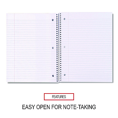 Universal Wirebound Notebook, 1-Subject, Medium/College Rule, Black Cover, (70) 10.5 x 8 Sheets (UNV66610)