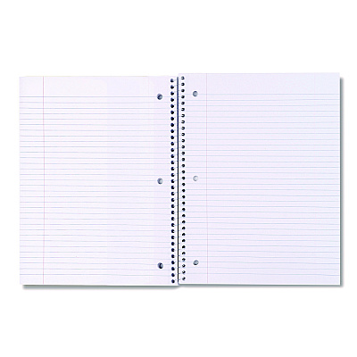 Universal Wirebound Notebook, 1-Subject, Medium/College Rule, Black Cover, (70) 10.5 x 8 Sheets (UNV66610)