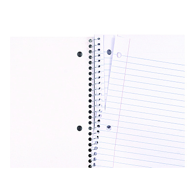 Universal Wirebound Notebook, 1-Subject, Wide/Legal Rule, Black Cover, (70) 10.5 x 8 Sheets (UNV66620)