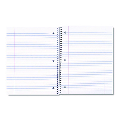 Universal Wirebound Notebook, 1-Subject, Wide/Legal Rule, Assorted Cover Colors, (70) 10.5 x 8 Sheets, 4/Pack (UNV66624)