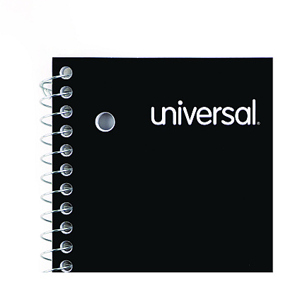 Universal Wirebound Notebook, 1-Subject, Quadrille Rule (4 sq/in), Assorted Cover Colors, (70) 10.5 x 8 Sheets, 4/Pack (UNV66634)