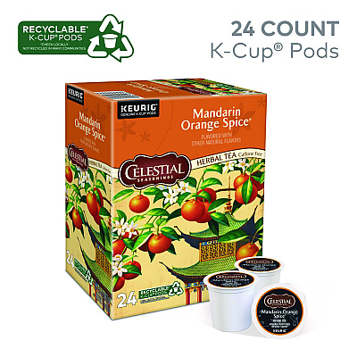 Celestial Seasonings Mandarin Orange Spice Herb Tea K-Cups 24/Box (GMT14735)