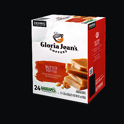 Gloria Jean's Coffees Coffees Coffees Butter Toffee Coffee K-Cups, 96/Carton (DIE60051012CT)