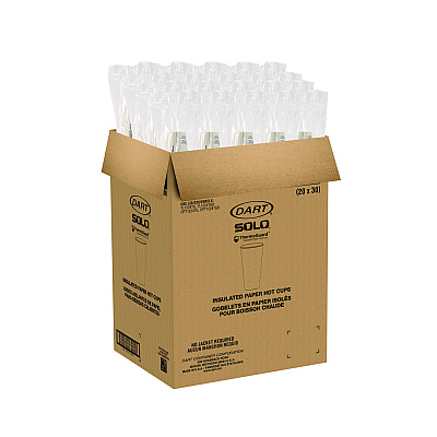 Solo Thermoguard Insulated Paper Hot Cups, 20 oz, White Sustainable Forest Print, 600/Carton (SCCDWTG20W)