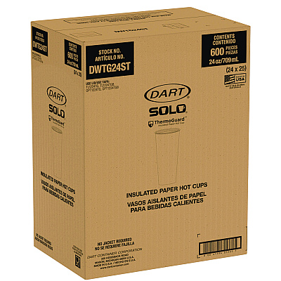 Solo Thermoguard Insulated Paper Hot Cups, 24 oz, White Sustainable Forest Print, 600/Carton (SCCDWTG24W)