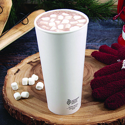 Solo Thermoguard Insulated Paper Hot Cups, 24 oz, White Sustainable Forest Print, 600/Carton (SCCDWTG24W)