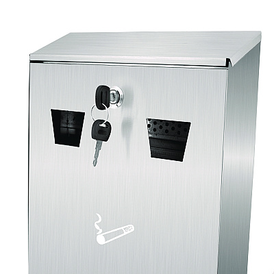 Alpine Wall-Mounted Safe Cigarette Disposal Station Outdoor Ashtray, Stainless Steel (ALHALP49001SS)