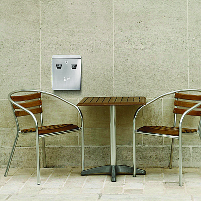 Alpine Wall-Mounted Safe Cigarette Disposal Station Outdoor Ashtray, Stainless Steel (ALHALP49001SS)