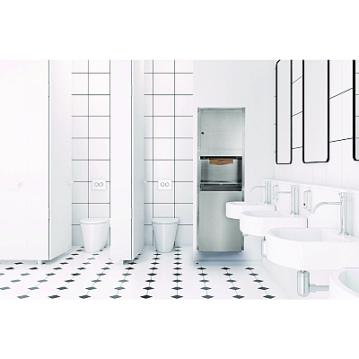Alpine Stainless Steel Recessed Paper Towel Dispenser with Waste Receptacle, 56 x 4 x 17 (ALHALP492)