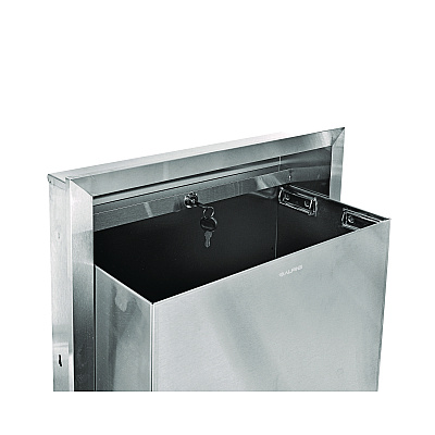 Alpine Stainless Steel Recessed 12 Gal Leak-Proof Waste Receptacle, Brushed Stainless Steel (ALHALP493)