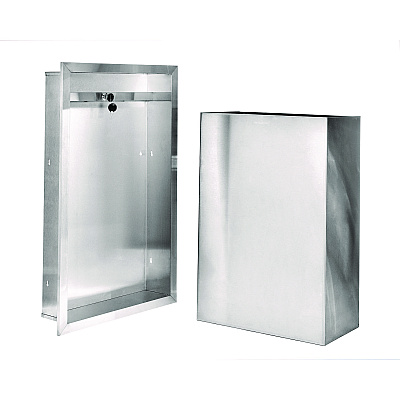 Alpine Stainless Steel Recessed 12 Gal Leak-Proof Waste Receptacle, Brushed Stainless Steel (ALHALP493)