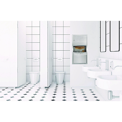 Alpine Stainless Steel Surface-Mounted Paper Towel Dispenser with Waste Receptacle, 28 x 4 x 14 (ALHALP494)