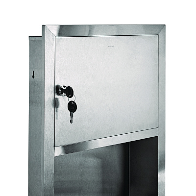 Alpine Recessed Commercial Paper Towel Dispenser with 2 Gal Waste Receptacle, 28 x 4.3 x 14, Stainless Steel (ALHALP495)