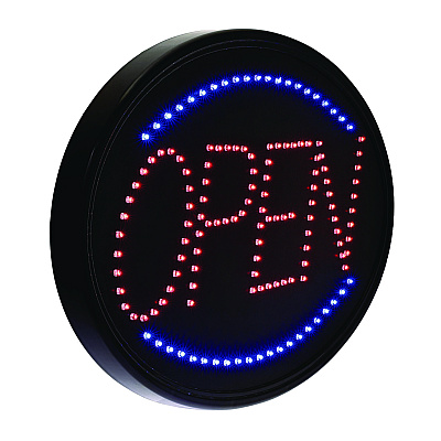 Alpine LED Oval Open Sign, 23 x 14, Black Frame, Blue/Red Graphics (ALHALP49702)