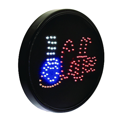 Alpine LED Oval Coffee Sign, 23 x 14, Black Frame, Blue/Red Graphics (ALHALP49705)