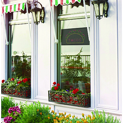 Alpine LED Rectangular TACO Sign, 19 x 10, Black Frame, Green/Red/Yellow Graphics (ALHALP49711)