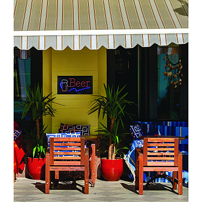 Alpine LED Rectangular Beer Sign, 19 x 10, Black Frame, Blue/Green/Orange/Red/White Graphics (ALHALP49714)