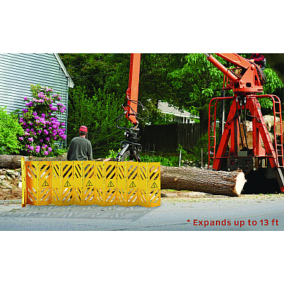 Alpine Expandable Portable Fence Barrier Safety Barricade, Plastic, 1.97 x 153.54 x 39.76, Yellow (ALHALP499BAR)