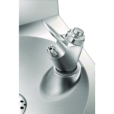 Alpine Wall-Mounted Indoor/Outdoor Water Fountain, Single-Level, Non-Filtered, Non-Refrigerated, Silver (ALHALP70001)