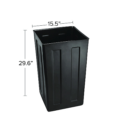 Alpine 40 Gallon Rigid Plastic Waterproof Square Trash Can Insert Liner for Indoor/Outdoor Trash Can, Plastic, Black (ALHALPA01)