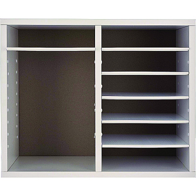 AdirOffice Wood Adjustable 12 Compartment Literature Organizer, 12 Sections, Letter Size, 20 x 11.8 x 16.3, White (ALHI50012WHI)