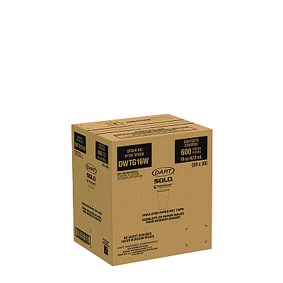 Solo Thermoguard Insulated Paper Hot Cups, 16 oz, White Sustainable Forest Print, 600/Carton (SCCDWTG16W)