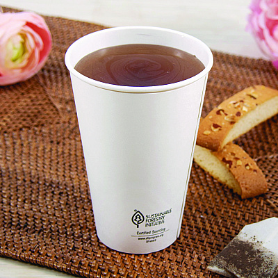 Solo Thermoguard Insulated Paper Hot Cups, 16 oz, White Sustainable Forest Print, 600/Carton (SCCDWTG16W)