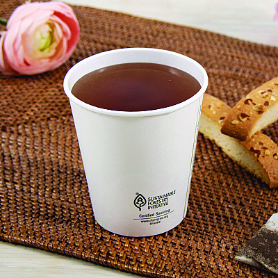 Solo Thermoguard Insulated Paper Hot Cups, 12 oz, White Sustainable Forest Print, 600/Carton (SCCDWTG12W)