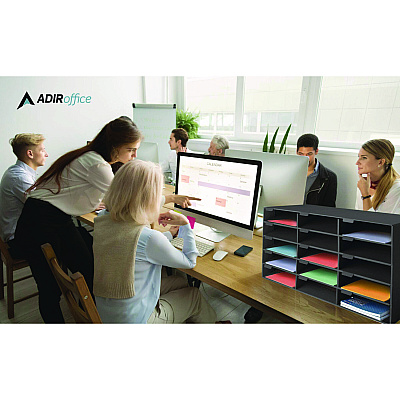 AdirOffice File Classroom Literature Organizer, 15 Sections, Letter Size, 32 x 13 x 17, Black (ALHI50115BLK)