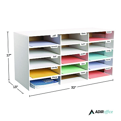 AdirOffice File Classroom Literature Organizer, 15 Sections, Letter Size, 32 x 13 x 17, White (ALHI50115WHI)