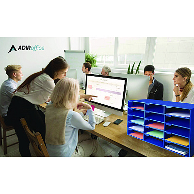 AdirOffice File Classroom Literature Organizer, 15 Sections, Letter Size, 32 x 13 x 17, Blue (ALHI50115BLU)