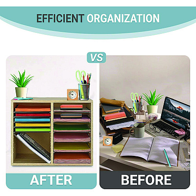 AdirOffice 15-Slot Paper Storage Desk Literature Organizer, 15 Sections, Letter Size, 29 x 13 x 9.5, Blue (ALHI50115CPBLU)