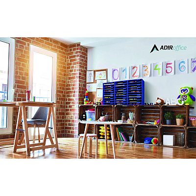 AdirOffice File Classroom Literature Organizer, 30 Sections, Letter Size, 32 x 13 x 21, Blue (ALHI50130BLU)