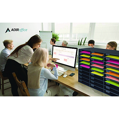 AdirOffice File Classroom Literature Organizer, 30 Sections, Letter Size, 32 x 13 x 21, Black (ALHI50130BLK)