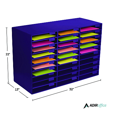 AdirOffice File Classroom Literature Organizer, 30 Sections, Letter Size, 32 x 13 x 21, Purple (ALHI50130PUR)