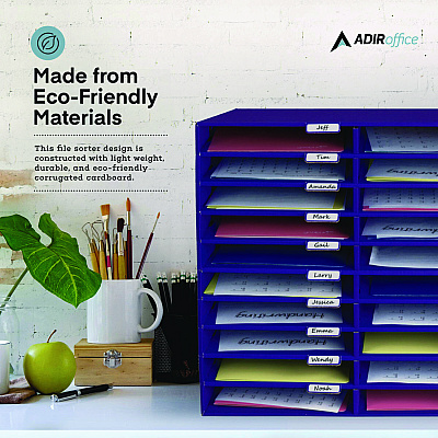 AdirOffice File Classroom Literature Organizer, 30 Sections, Letter Size, 32 x 13 x 21, Purple (ALHI50130PUR)