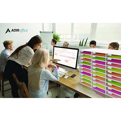 AdirOffice File Classroom Literature Organizer, 30 Sections, Letter Size, 32 x 13 x 21, White (ALHI50130WHI)