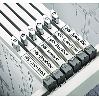 AdirOffice Blueprint Large File Document Hanging Clamps, 18" Wide Documents, 18", Silver, 6 Clamps (ALHI6016)
